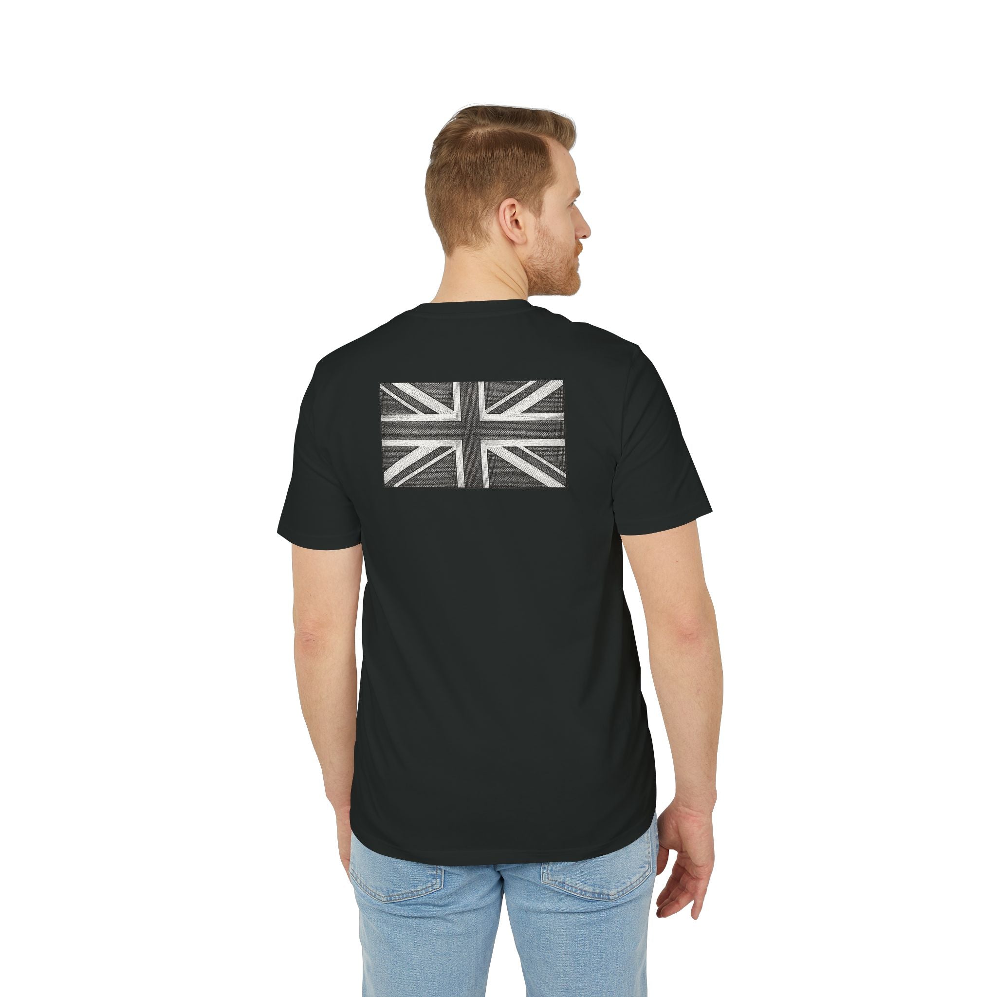 Union Jack Front & Back Print T-Shirt - Black Edit
