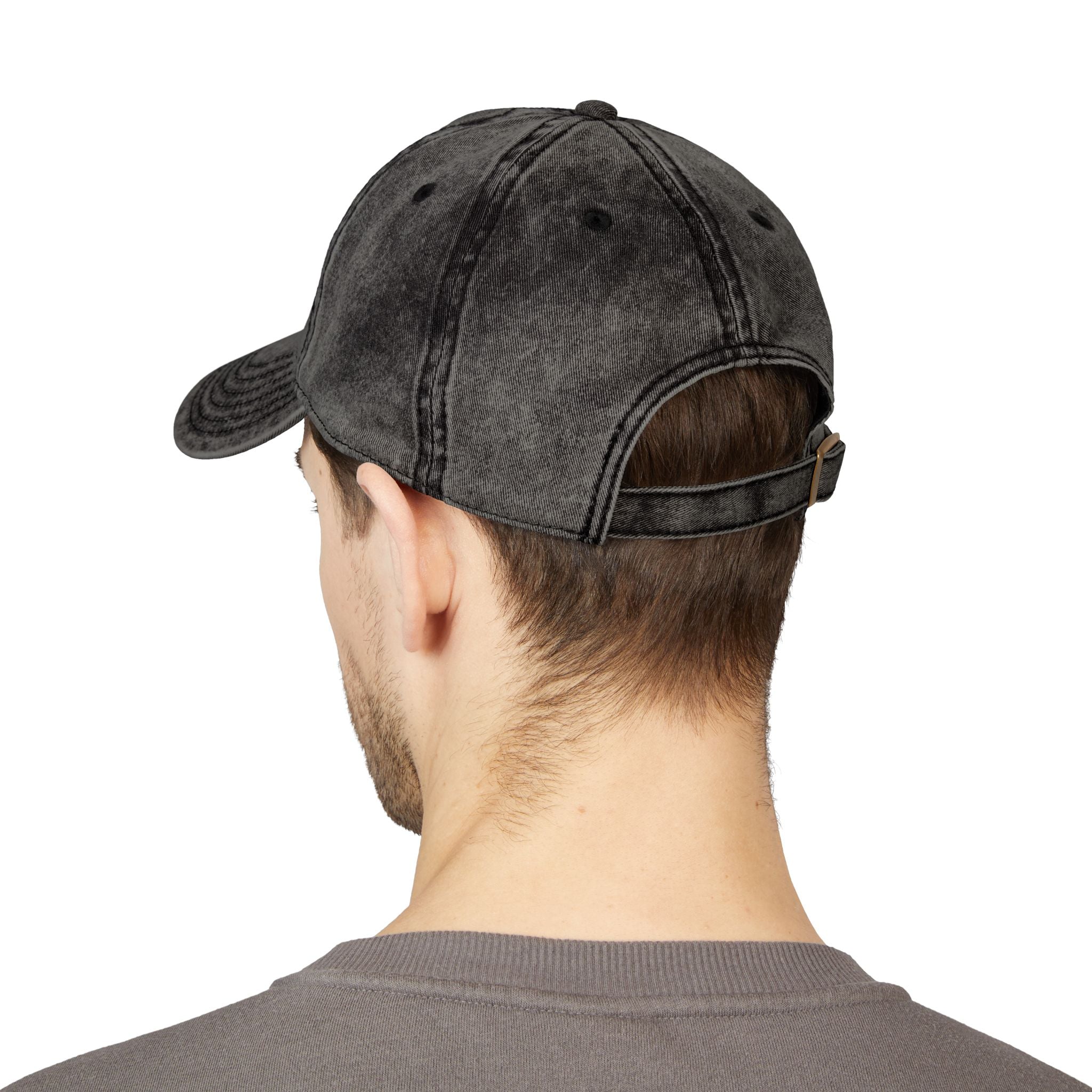 Vintage Washed Baseball Cap with Embroidered Union Jack - Black Edit