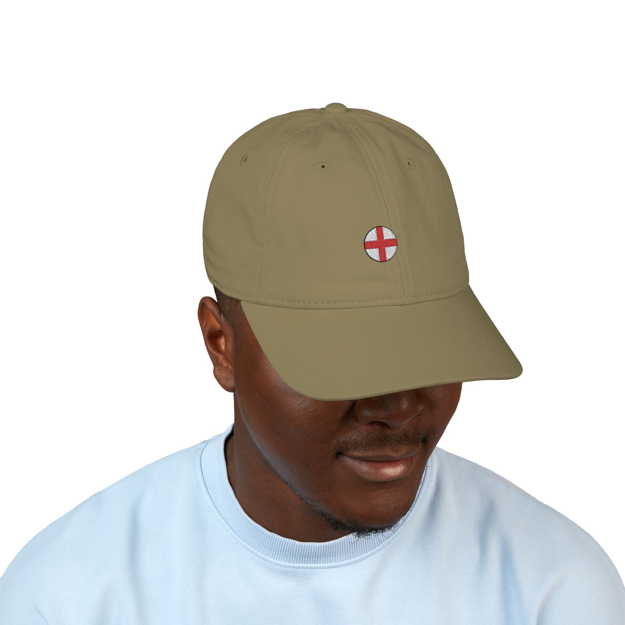 Organic Embroidered Circle England Baseball Cap