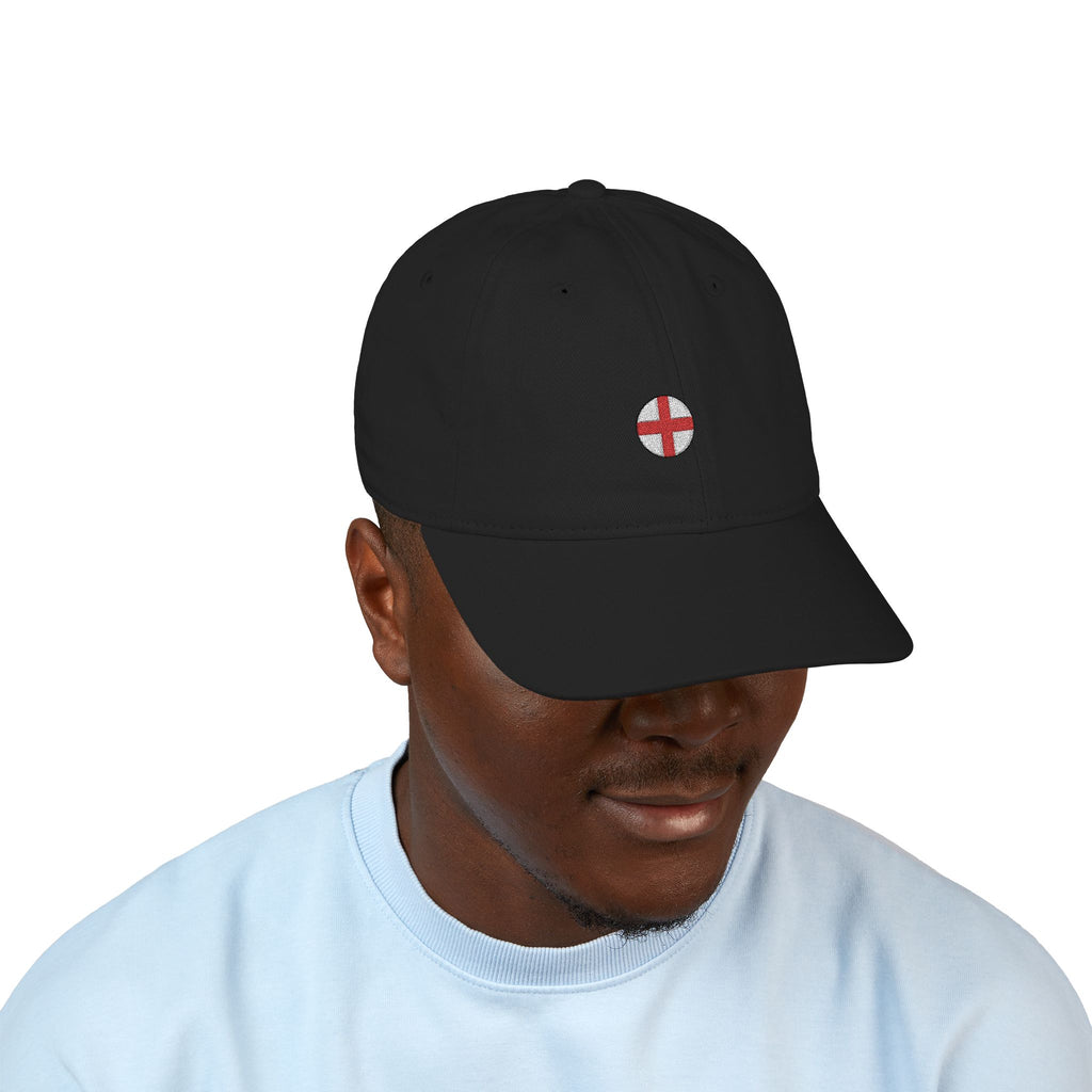 Organic Embroidered Circle England Baseball Cap