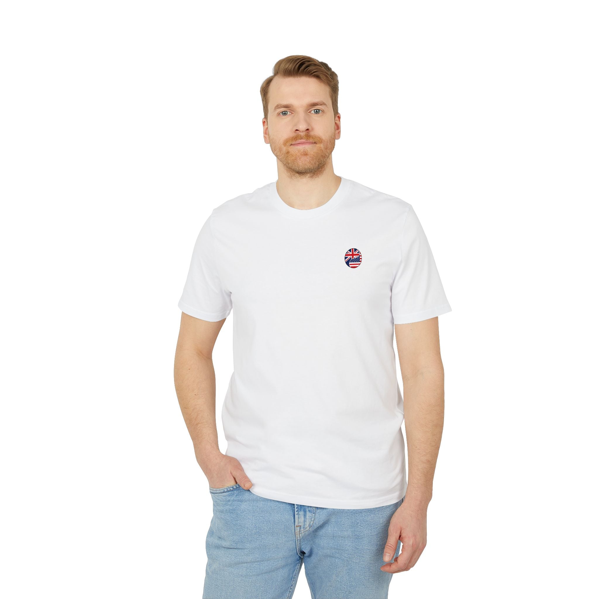 Minimal Circle Union Jack/USA T-Shirt
