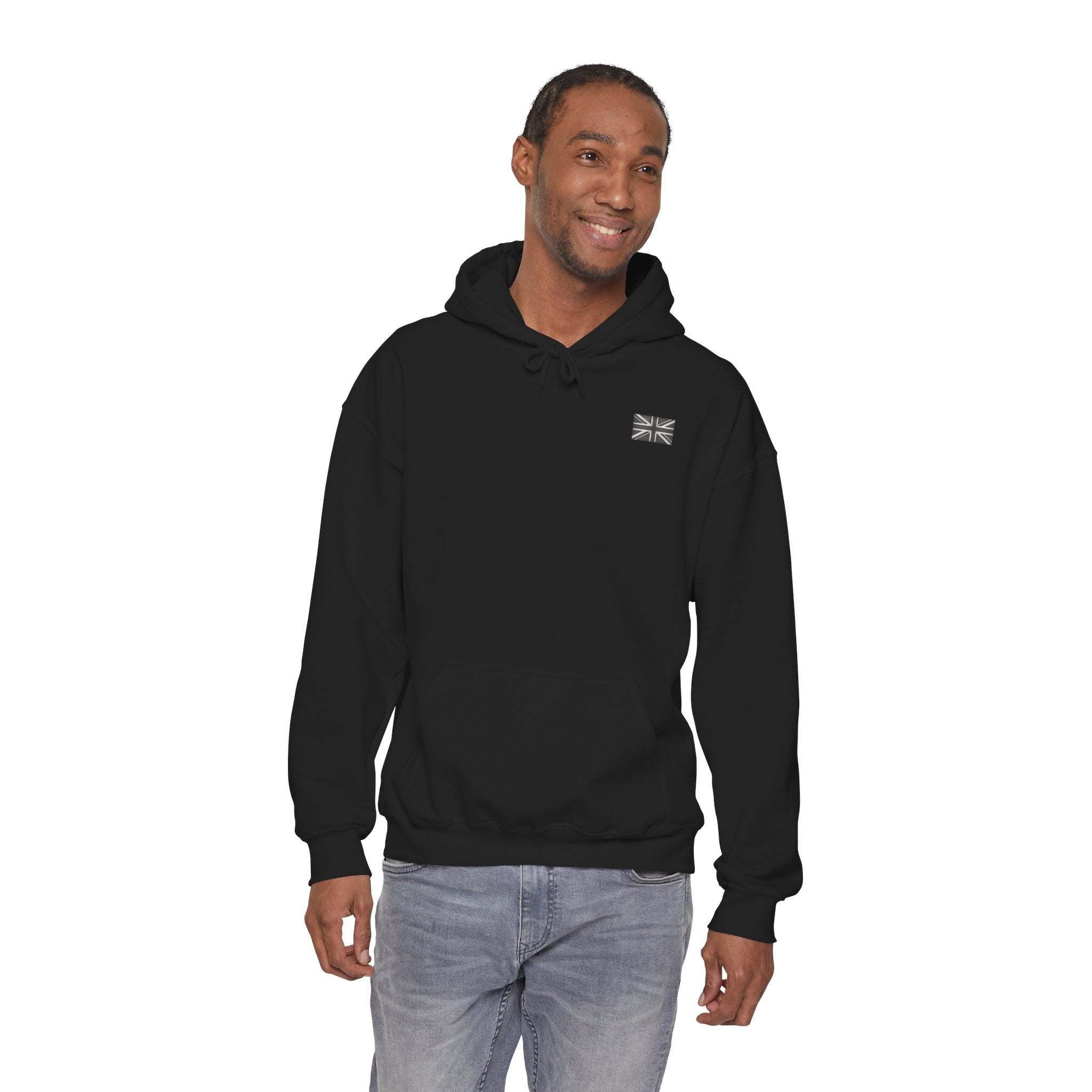Union Jack Front & Back Print Hoodie/Pullover - Black Edit