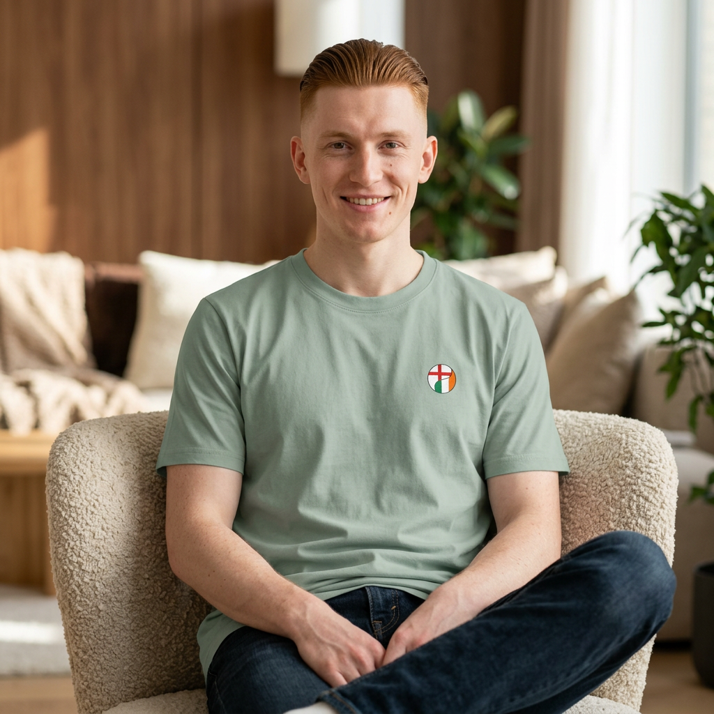 England/Ireland Heritage Flag T-Shirt