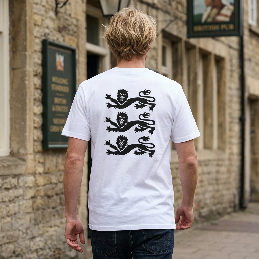 Three Lion's  Back-Print T-Shirt