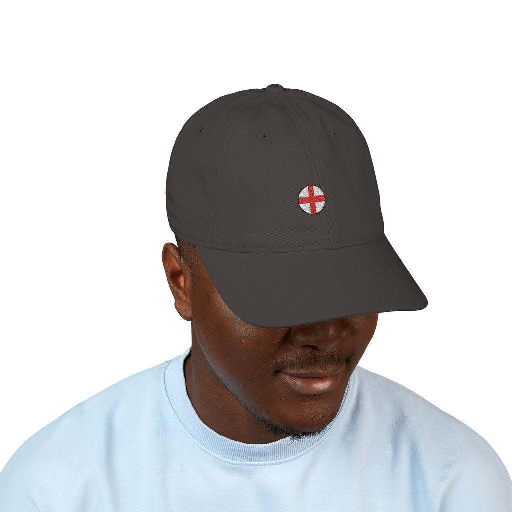 Organic Embroidered Circle England Baseball Cap