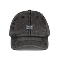 Vintage Washed Baseball Cap with Embroidered Union Jack - Black Edit
